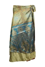 Vintage Silk Sari Sarong Indian Magic Wrap Skirt