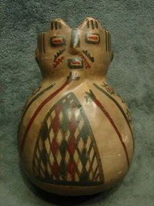 $75 Chile South American Pre-Columbian STYLE Figural Ceramic Pottery Pitcher - Picture 1 of 17