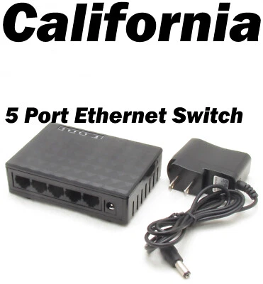 RJ45 Mini 10/100Mbps 5 Ports Fast Ethernet Netzwerk Switch f PC DSL XBox PS4 PS3 - Bild 1 von 4