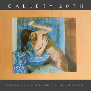 💥RARE! EDGAR DEGAS WASHING WOMAN LITHOGRAPH! 1892 MODERN ART MID CENTURY NUDE💥 - Picture 1 of 6