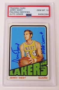 Jerry West LAKERS HOF Signed Autograph 1972 Topps Card 75 PSA 10 Auto - Picture 1 of 4