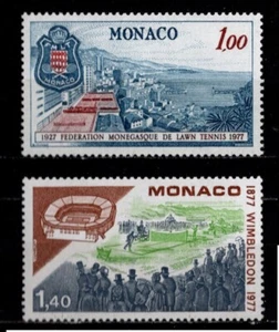 Monaco Sc #1091-92 MNH 1977 SPORTS TENNIS WIMBLENDON - Picture 1 of 1