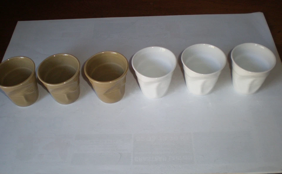 6 petites Tasses café - expresso - Revol - Gobelet Froissé   - 8 cl - Photo 1/2