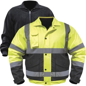 Utility Pro Men's Class 3 High Visibility 3-in-1 Bomber Jacket with Teflon - Picture 1 of 13