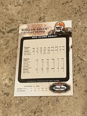 #’d /2002 - 2002 Fleer Box Score Debuts William Green #5BSD Rookie RC PWE - Image 1 of 2