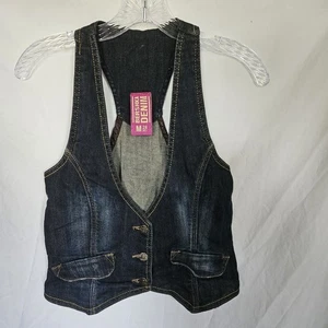 Bershka Denim Fitted Vest Women's with Buttons - Size XS - Picture 1 of 3
