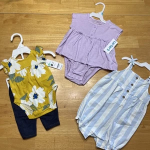 NEW 3 Piece Lot Baby Girls Clothing Size 6 Months NWT - Picture 1 of 8