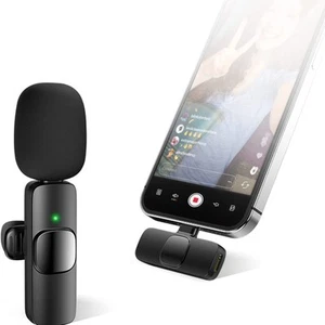 Wireless Lavalier Lapel Microphone For IPhone IPad Professional Wireless Clip Mi - Picture 1 of 10