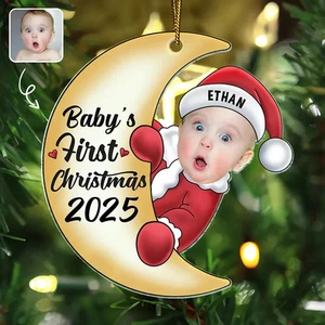 Baby’s 1st Christmas Custom Ornament - Adorable Elf Photo Cutout - Personalisiert - Bild 1 von 5
