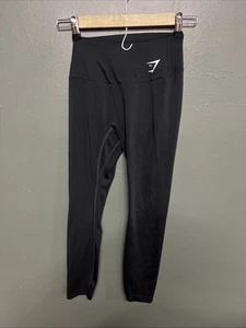 Gymshark Womens 7/8 Leggings Black Small - Picture 1 of 3