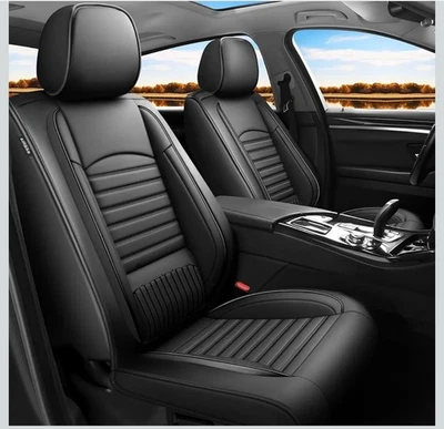 现代索纳塔 2007 - 2024 2025 汽车座椅套。 防水,全套, 黑色  — 第 1/4 张图片