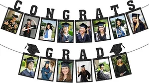 No DIY Graduation Photo Banner, Picture Congrats black - Picture 1 of 7