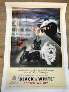 Retro Decorative Poster Black & White Whiskey Perfect for Framing 27" x 19.5" - Picture 1 of 3