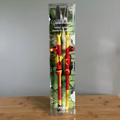 Pylones Paris Superhero Salad Serving Set Fork & Spoon 13” *READ* - Image 1 of 4