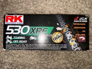 -BRAND NEW- RK Takasago Chain 530 XRE Series XW-Ring (120 LINKS/GOLD) Free Ship! - Picture 1 of 5