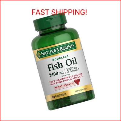 Nature's Bounty Fish Oil, Supports Heart Health, 2400mg, Coated Softgels, 90 Ct. - Image 1 of 2