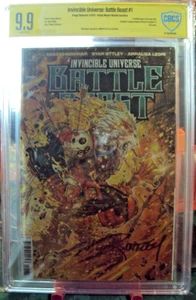 Invincible Universe Battle Beast #1 CBCS 9.9 SS 1:100 Foil Signed By Ryan Ottley - Picture 1 of 2