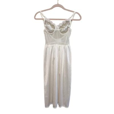 VTG Olga Cream Underwire Bra Slip Dress Size 36B Style 258 Dainty Sheer Coquette - Image 1 of 4