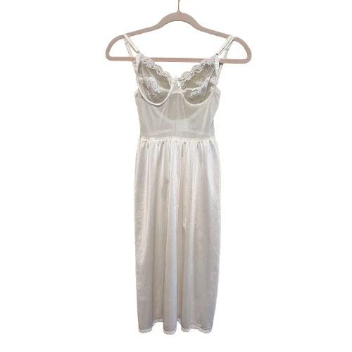 De Colección Olga Crema Sujetador con Aros Vestido Sin Mangas Talla 36B Estilo 258 Delicada Coqueta Transparente Foto 1 de 4