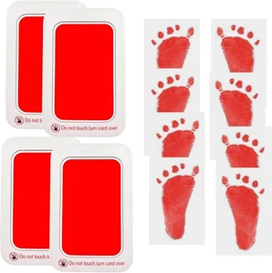 Baby Footprint & Handprint Kit 4 Inkless Pads 8 Cards Pet Paw Prints Keepsake - Picture 1 of 1