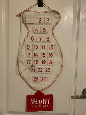 Wonderland at Target" Meowy Christmas" Cat Countdown Calendar, White & Red, NWT - Image 1 of 4