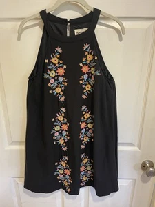 Savanna Jane schwarzes Neckholder Kleid mit Stickerei Größe Small S - Bild 1 von 7