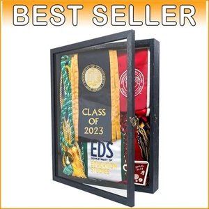 Elegant 13x16 Memory Box with Real Glass Black Frame for Photos & Memorabilia - Picture 1 of 10