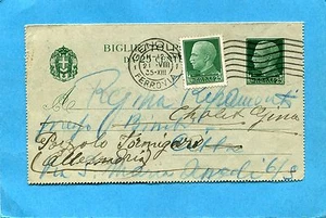 c.25 (B27) ann.GENOVA, 21.08.35 x CITTA' ,da qui RISPEDITA con c.25 IMP.(244922) - Picture 1 of 1