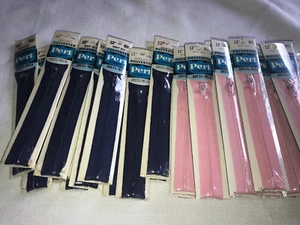 60s Vintage Lot of 30 Pert Polyester Zippers ~ Pink & Blue DRESS/NECK 12" - Picture 1 of 6