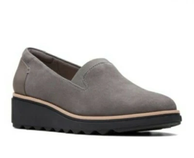 Clarks women's * Sharon Dolly * Grey Suede Slip-On  Cushion Plus Shoes UK 5.5 D - Image 1 of 4