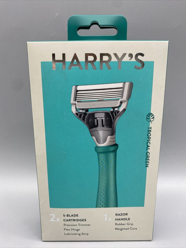 Harry's Men's Razor Tropical Green - 2x 5-Blade Cartridges 1x Razor Handle