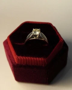 0.60ct Natural Diamond Solitaire Ring – 14K White Gold, Classic 4-Prong Setting - Picture 1 of 1