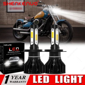 2 4Side White LED Headlight For Kawasaki Motorcycle Vulcan 800 Classic 1996-2005 - Picture 1 of 17