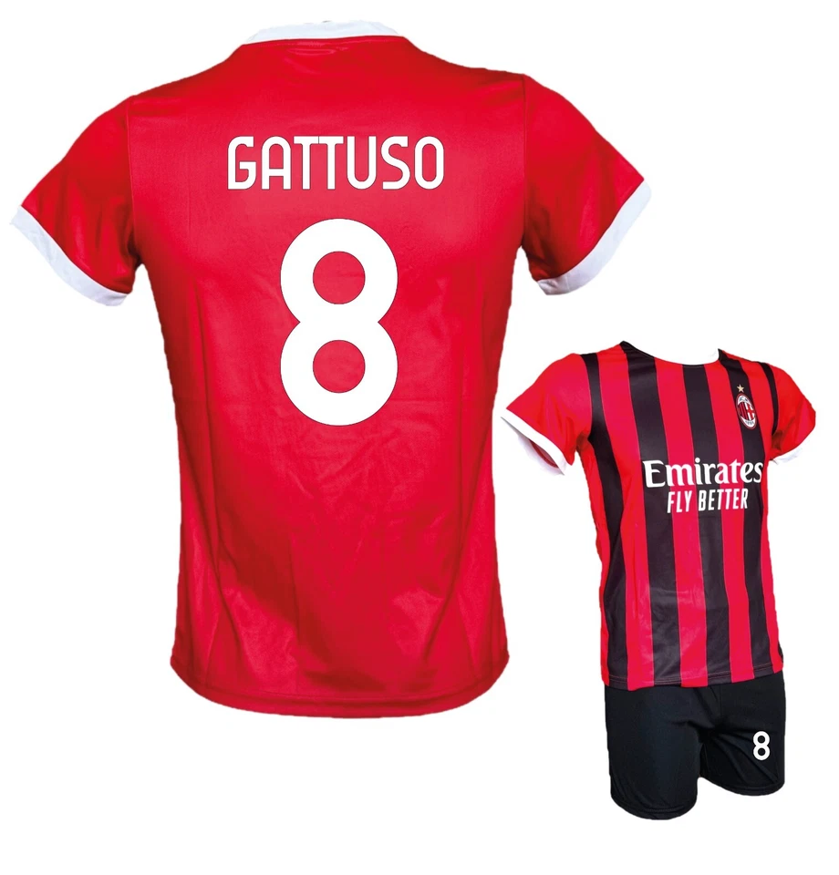 COMPLETO MAGLIA GATTUSO 8 + PANTALONCINI PRODOTTO UFFICIALE ROSSONERA 2024-2025 - Immagine 1 di 1