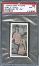1938 Godfrey Phillips Film Card #25 JOAN BLONDELL Gold Diggers of 1937 PSA 9