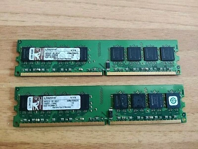 2 x Kingston 1GB DDR2-667 CL5 240-Pin DIMM KVR667D2N5/1G PC2-5300 - Immagine 1 di 2