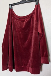 NEW Torrid Cranberry Red Velour 3X Sweatshirt Top Pull Over 22 24 3 Loungewear - Bild 1 von 6