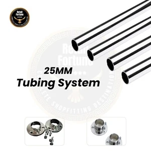 25mm Diameter Wardrobe Rail Round Tube with FREE Ends & 6 Screws Various Lengths - Picture 1 of 17