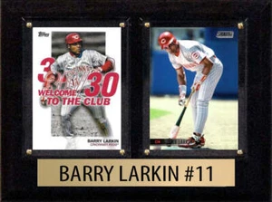 Barry Larkin Cincinnati Reds Topps Bowman 2 Card Plaque 6x8 - Picture 1 of 3
