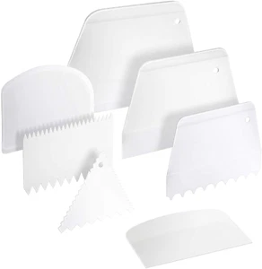 7Pcs Dough Scraper Set, Plastic Cake Decorating Tools Kit for Kitchen Baking - Picture 1 of 12