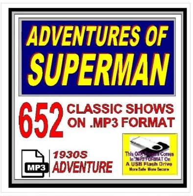 ADVENTURES OF SUPERMAN 652 Select Radio Shows OTR MP3 On USB Flash Drive - Image 1 of 4