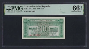 Czechoslovakia 10 Korun 1950 P69a Uncirculated Grade 66 - Picture 1 of 2