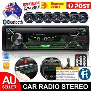 Car Stereo Audio Radio Bluetooth USB In-dash MP3 Player Head Unit NON-CD 1 DIN - Picture 1 of 13