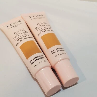 Lot of 2 NYX Bare With Me Tinted Skin Veil Pro Makeup Cinnamon Mahogany 0.91 Oz. - Image 1 of 4