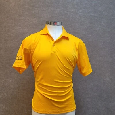 Under Armour PlayDry Golden Yellow  Mens Medium Polo Shirt 2 button - Image 1 of 4