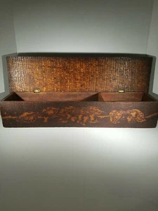 Flemish art box 20" X 6 "× 4" Deep, Cherry Design early 1900s, burnt and carved - Picture 1 of 12