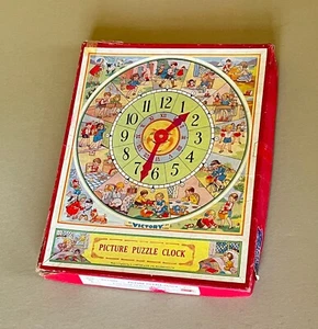 Collectable Vintage Victory “Picture Puzzle Clock” 30 Piece wooden jigsaw puzzle - Picture 1 of 14