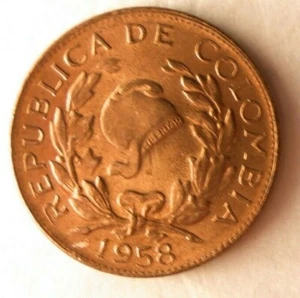 1958 COLOMBIA 5 CENTAVOS - Scarce Type - FREE SHIPPING - Colombia Bin A - Picture 1 of 2