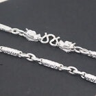Pure S999 Fine Silver 999 Chain Men Women Dragon Head Tube Link Necklace 22inch