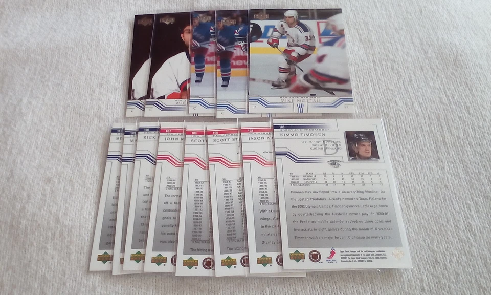 2001-02 Upper Deck Hockey Part. Base Set 100-199. Pick cards that you want/need. - Image 1 of 3